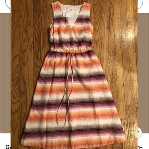 GAP Women sz 00 Sleeveless Midi Dress in Linen-Cotton